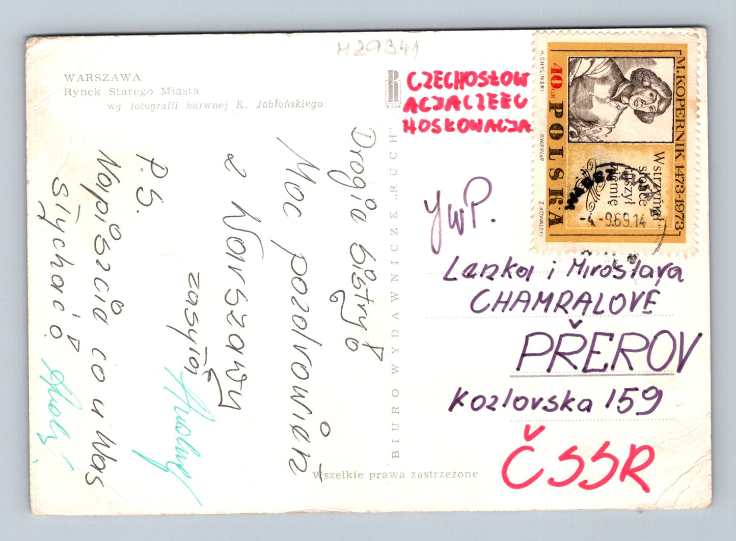 Pohlednice Polsko Varšava Rynek Starego Miasta 1973 (M29341)