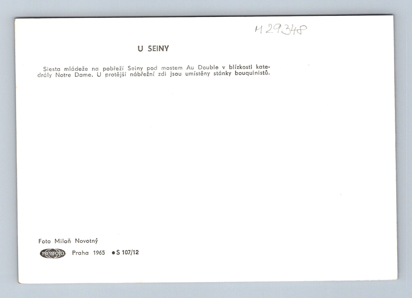 Pohlednice Francie mládež u Seiny most Au Double 1965 (M29348)