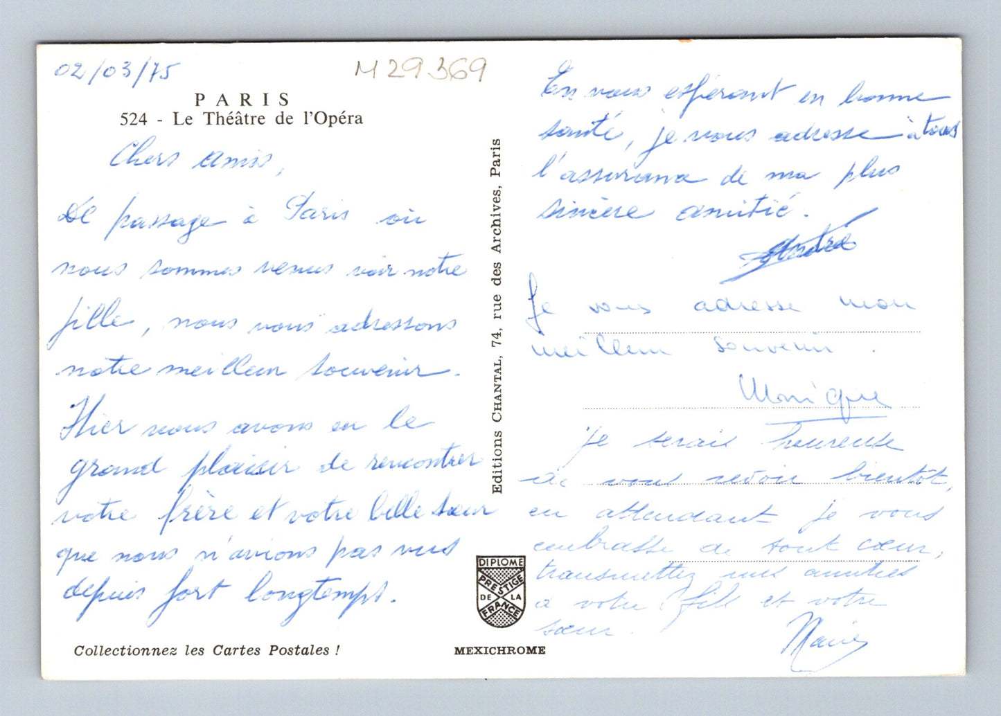 Pohlednice Francie Paříž Opera Garnier 1975 (M29369)