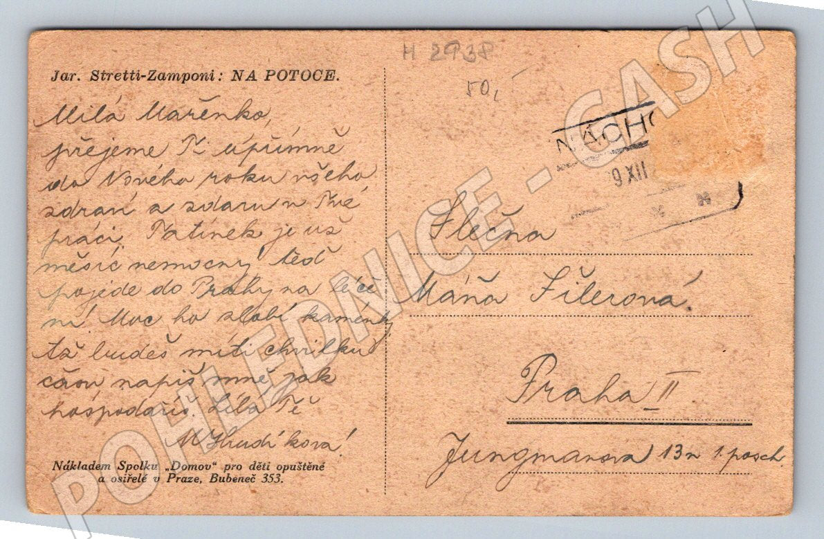 Postcard rural scene and New Year's greetings (M2938)