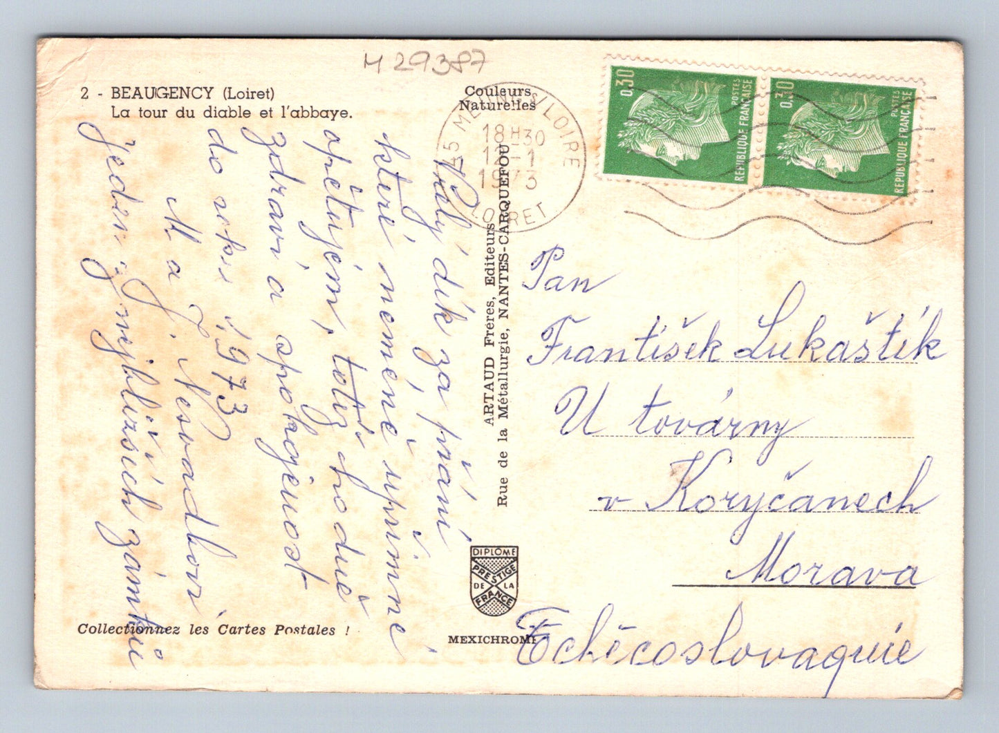 Pohlednice Francie Beaugency La tour du diable labbaye 1973 (M29387)