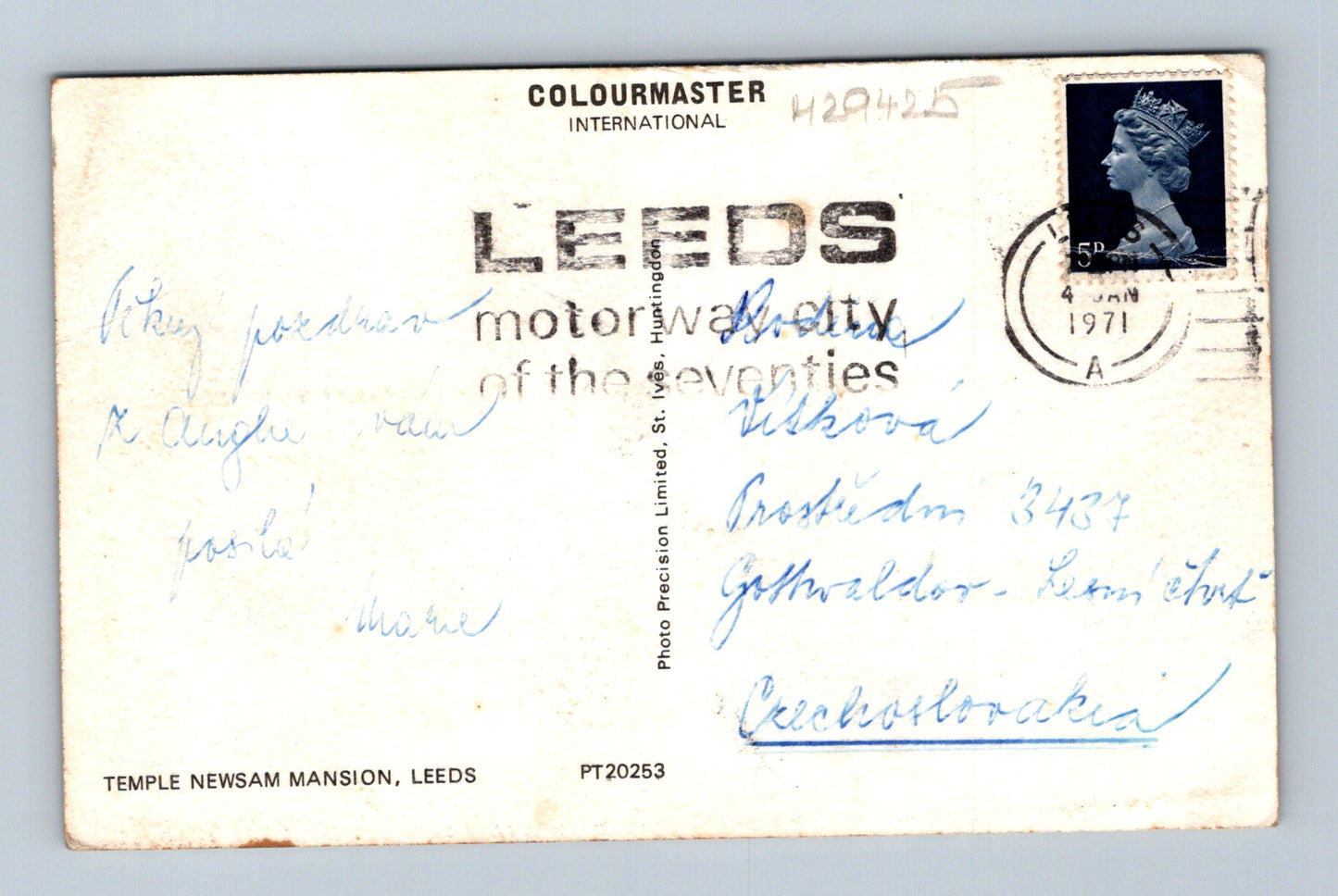 Pohlednice Velká Británie Temple Newsam Mansion Leeds 1971 (M29425)
