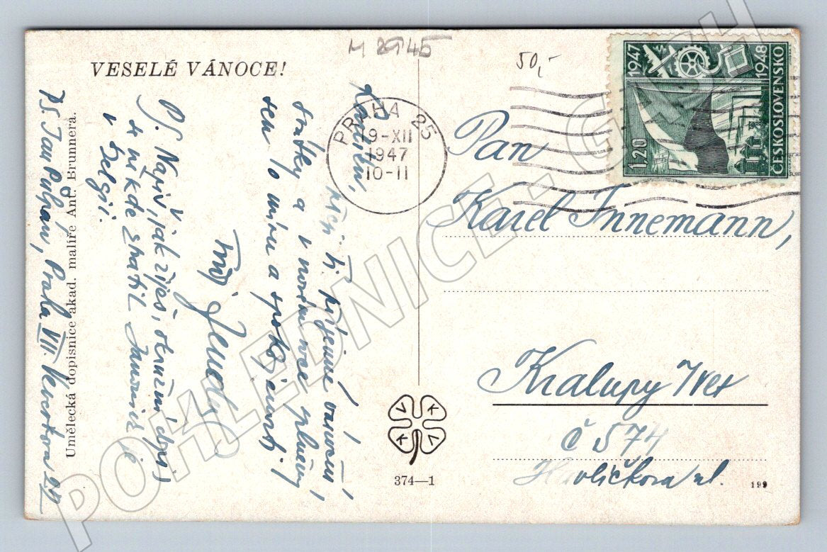 Postcard angels postcard 1947 (M2945)