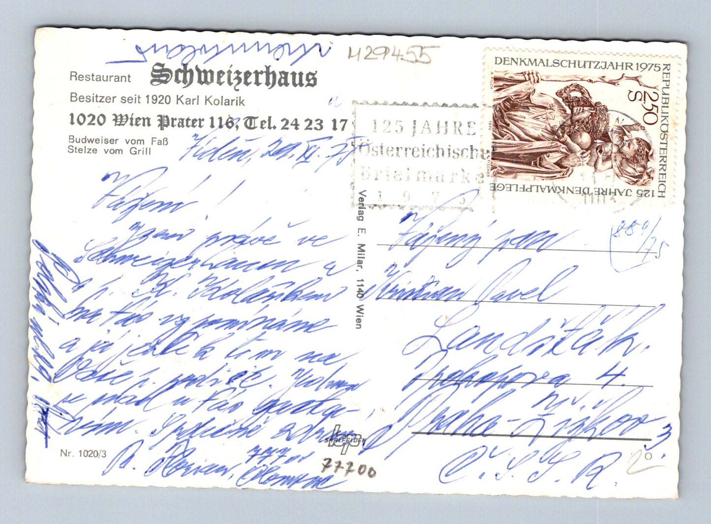 Pohlednice Rakousko Vídeň Prater Schweizerhaus 1975 (M29455)