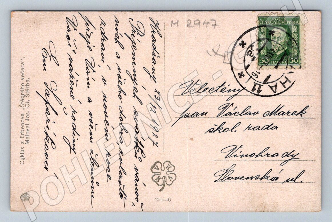 Postcard rural motif ethnography 1922 (M2947)