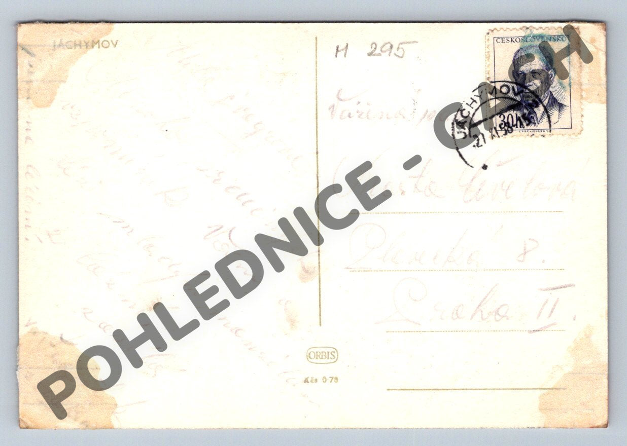 Pohlednice Jáchymov – historická pohlednice, použitá (M295)
