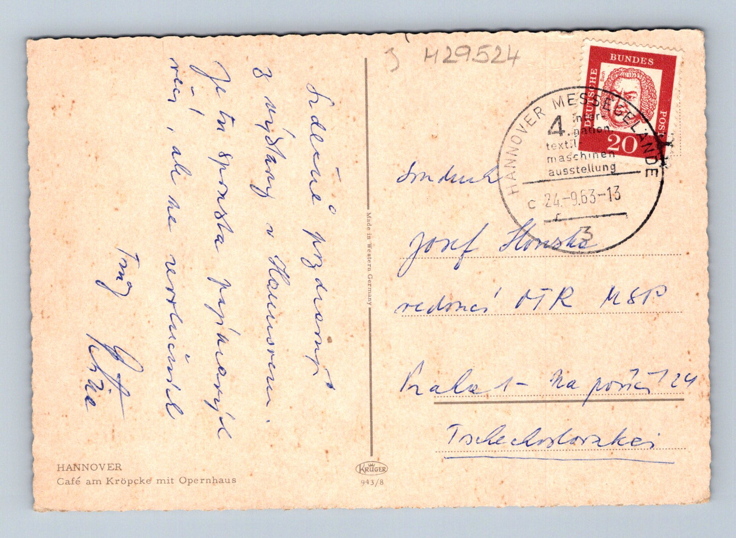 Pohlednice Německo Hannover Café am Kröpcke 1963 (M29524)