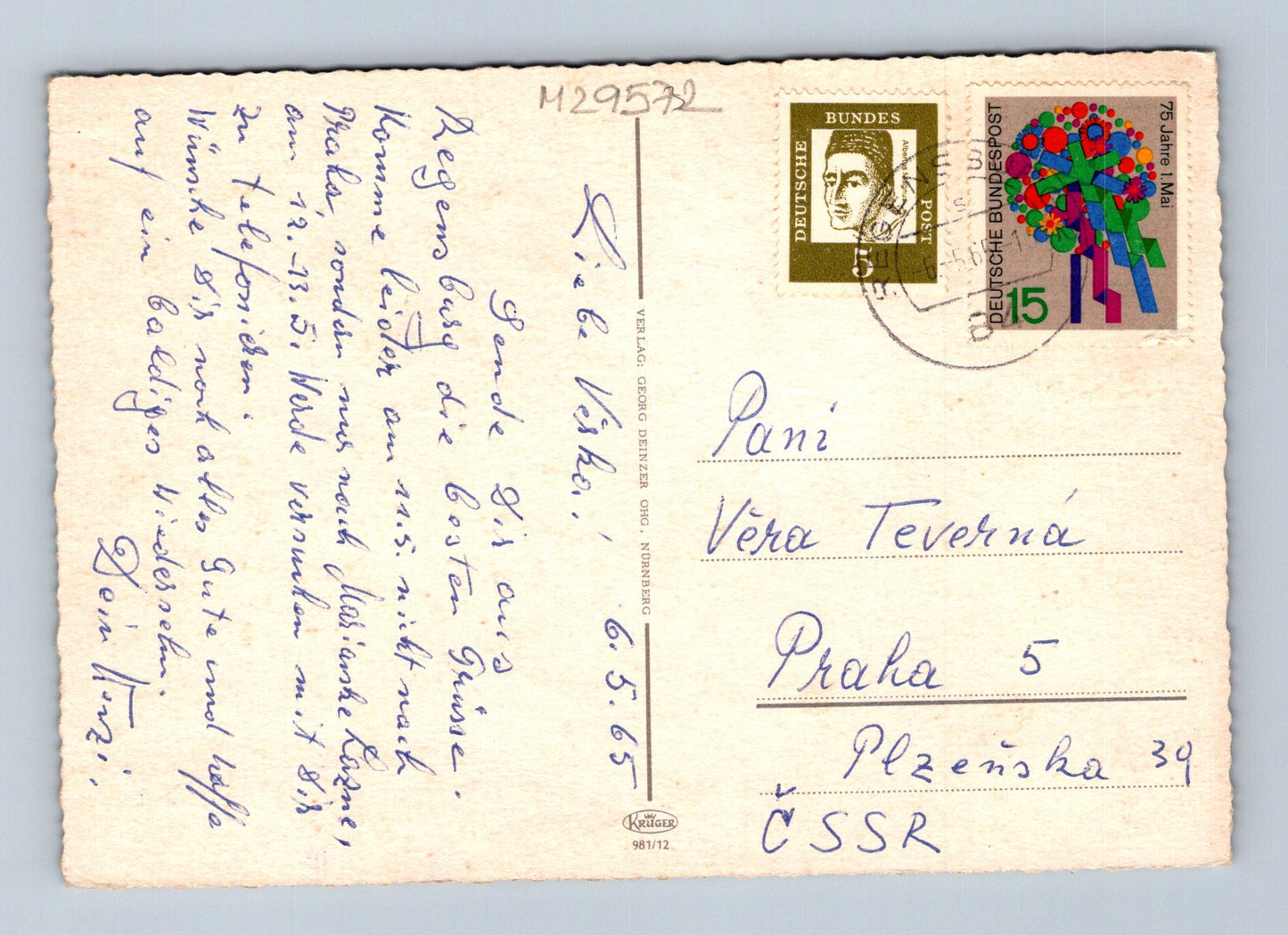 Pohlednice Německo Řezno Regensburg multi-view 1965 (M29572)