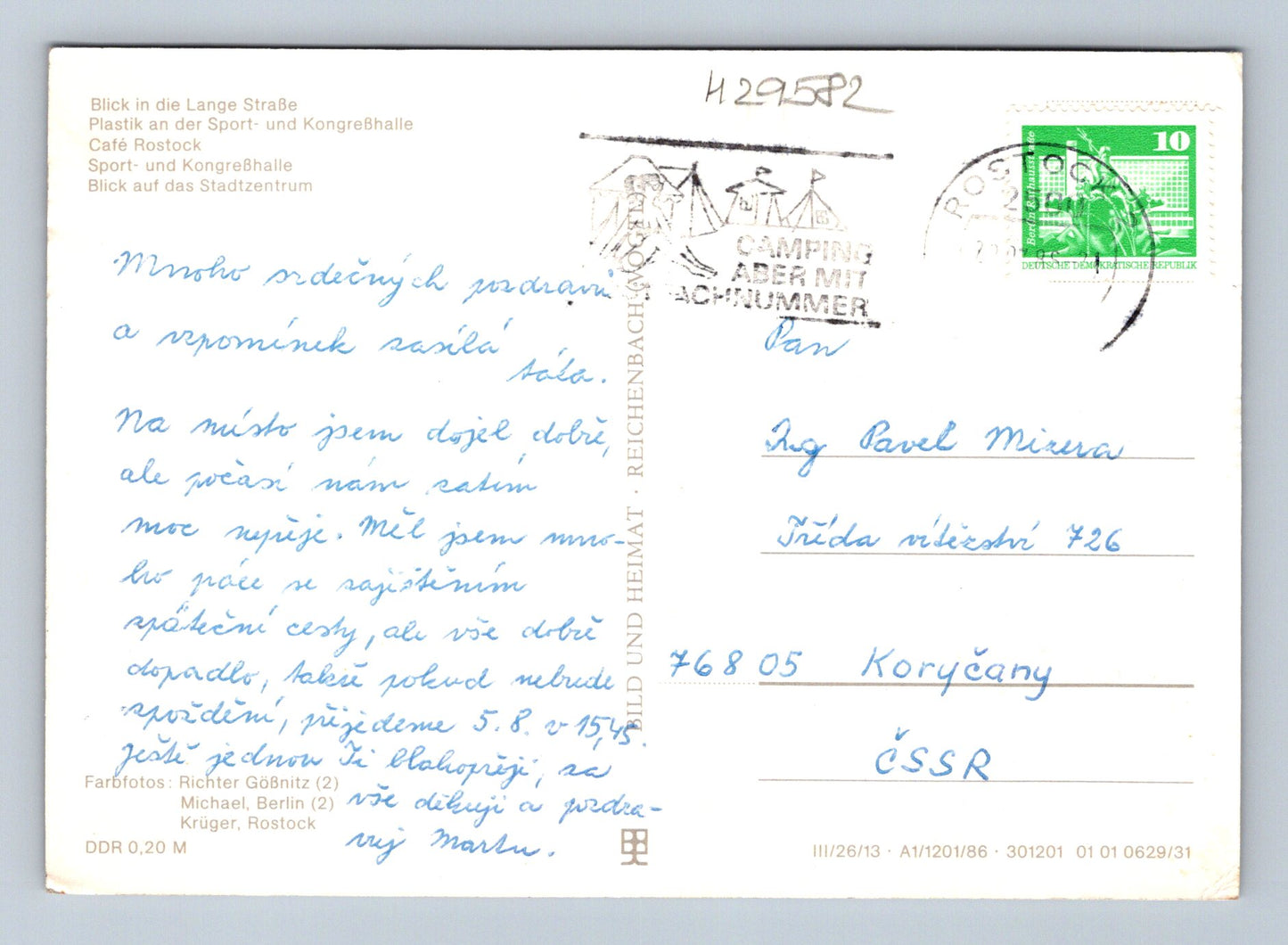 Pohlednice Německo Rostock multi-view 1968 (M29582)