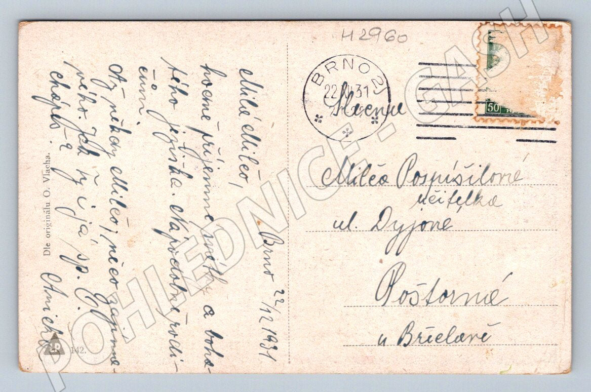 Postcard Slavic children in traditional costume 1931 Christmas (M2960)