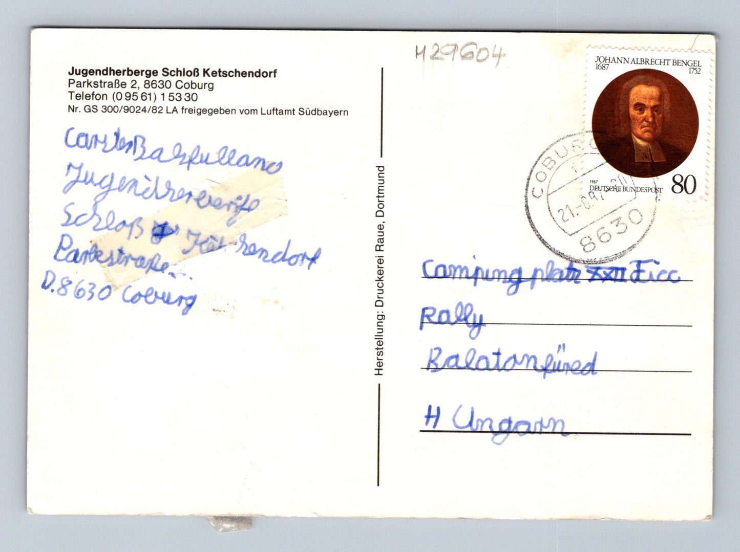 Pohlednice Německo Coburg zámek Ketschendorf 1987 (M29604)