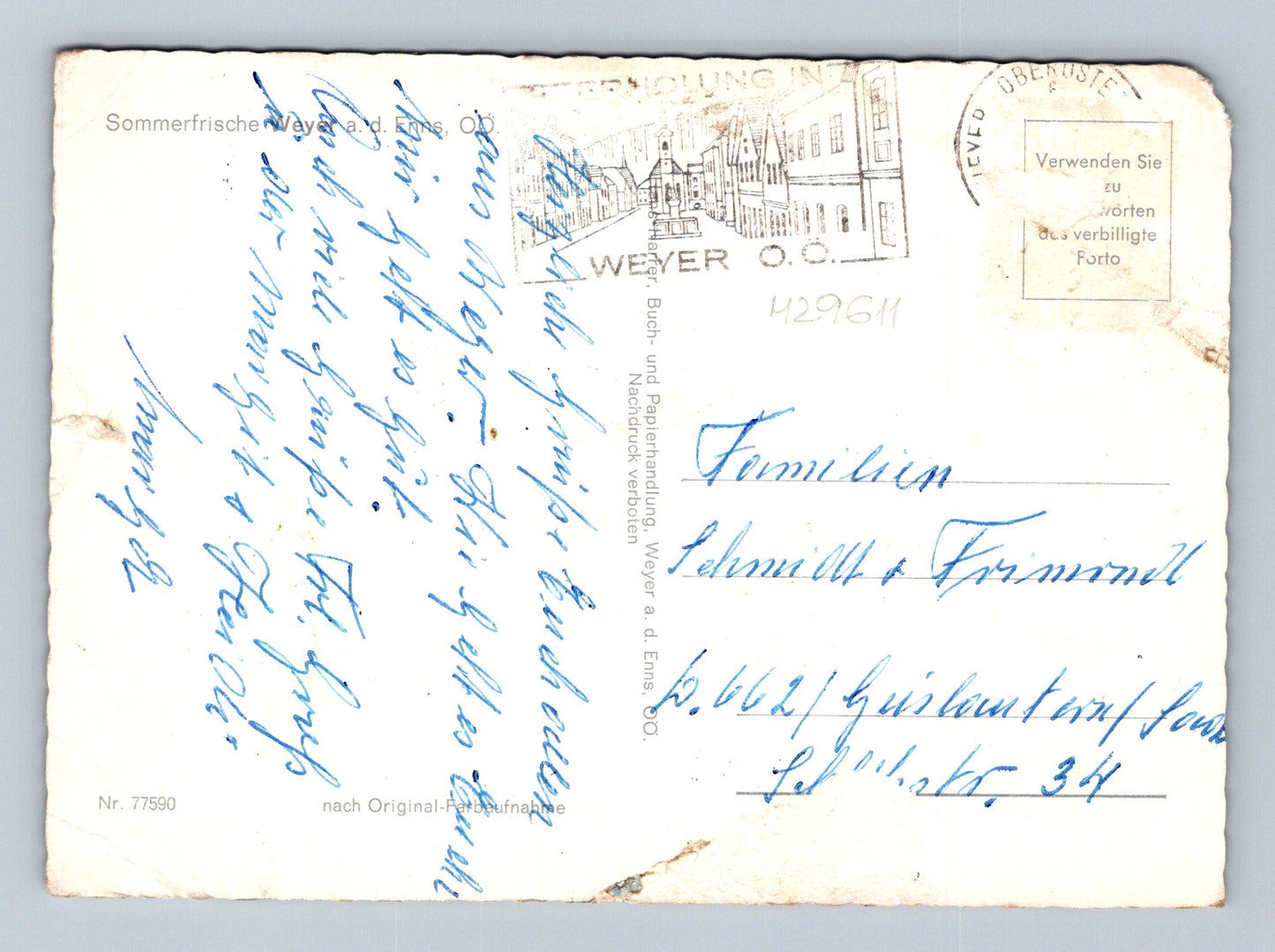 Pohlednice Rakousko Weyer pohled na město v horách 1932 (M29611)