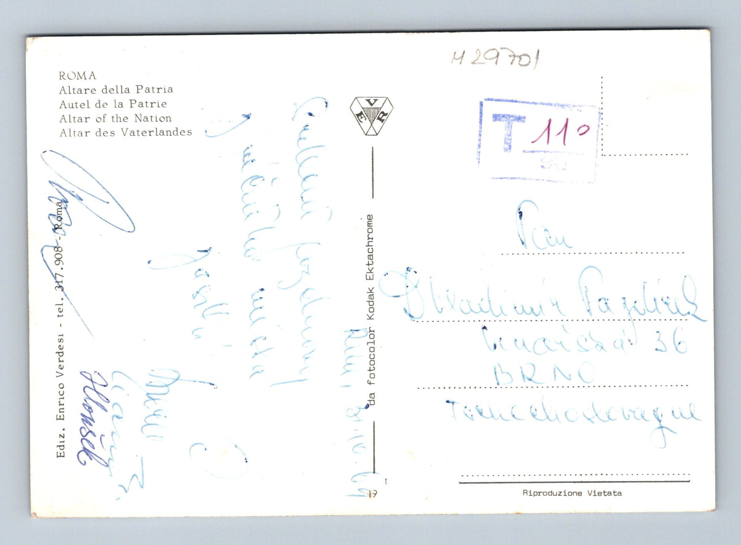 Pohlednice Itálie Řím Altare della Patria 1989 (M29701)