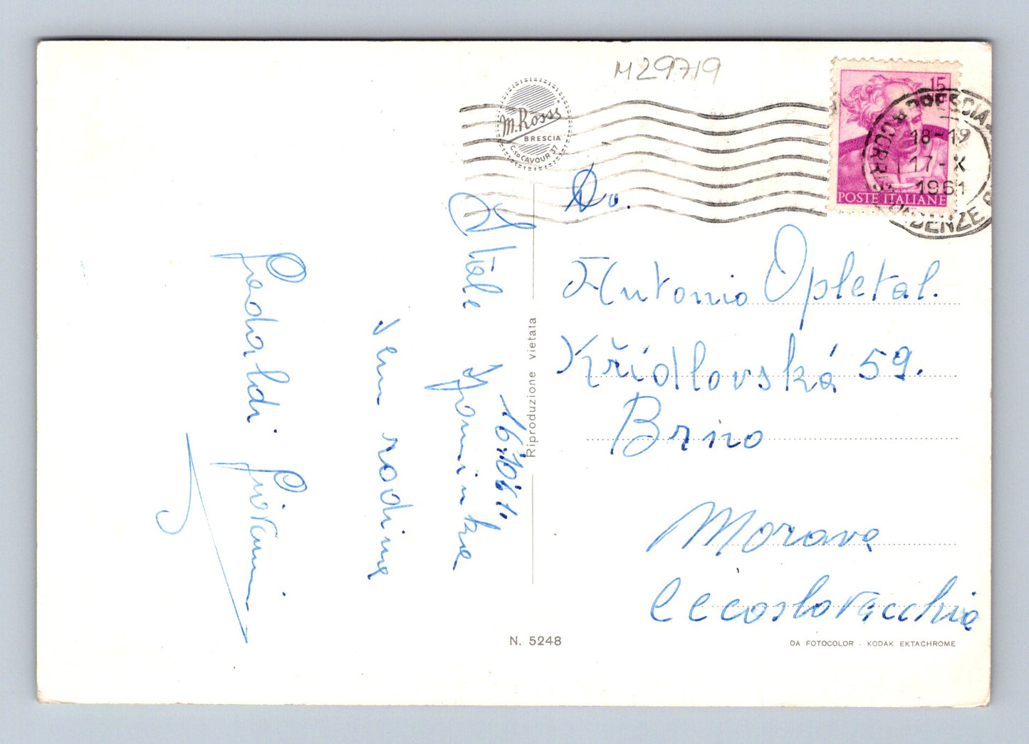 Pohlednice Itálie Brescia různé pohledy 1961 (M29719)