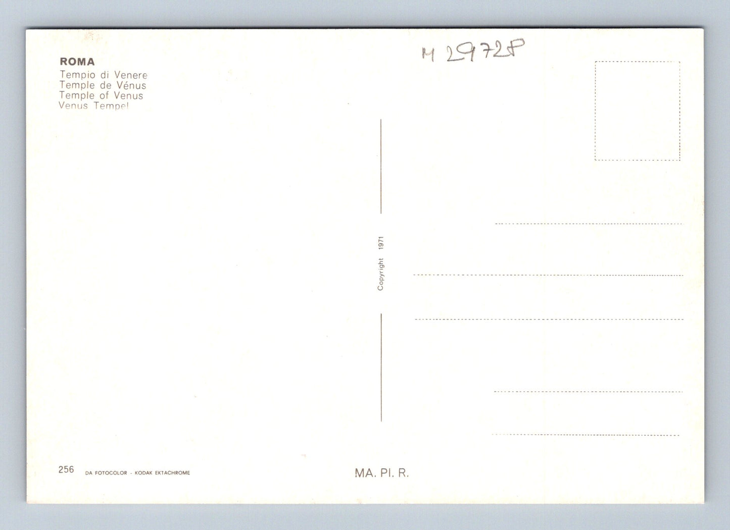 Pohlednice Itálie Řím Tempel di Venere 1971 (M29728)