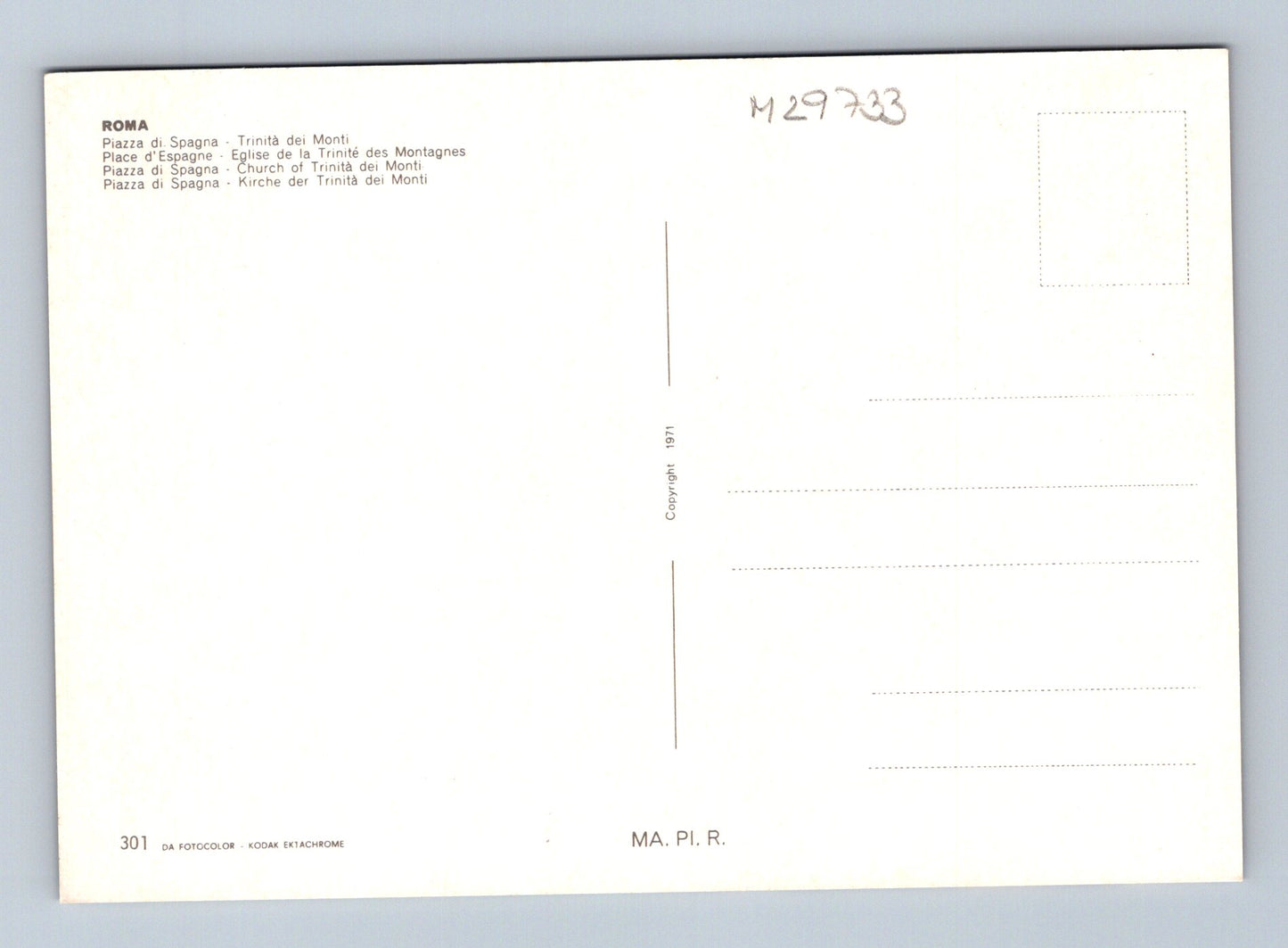 Pohlednice Itálie Řím Španělské schody 1971 (M29733)