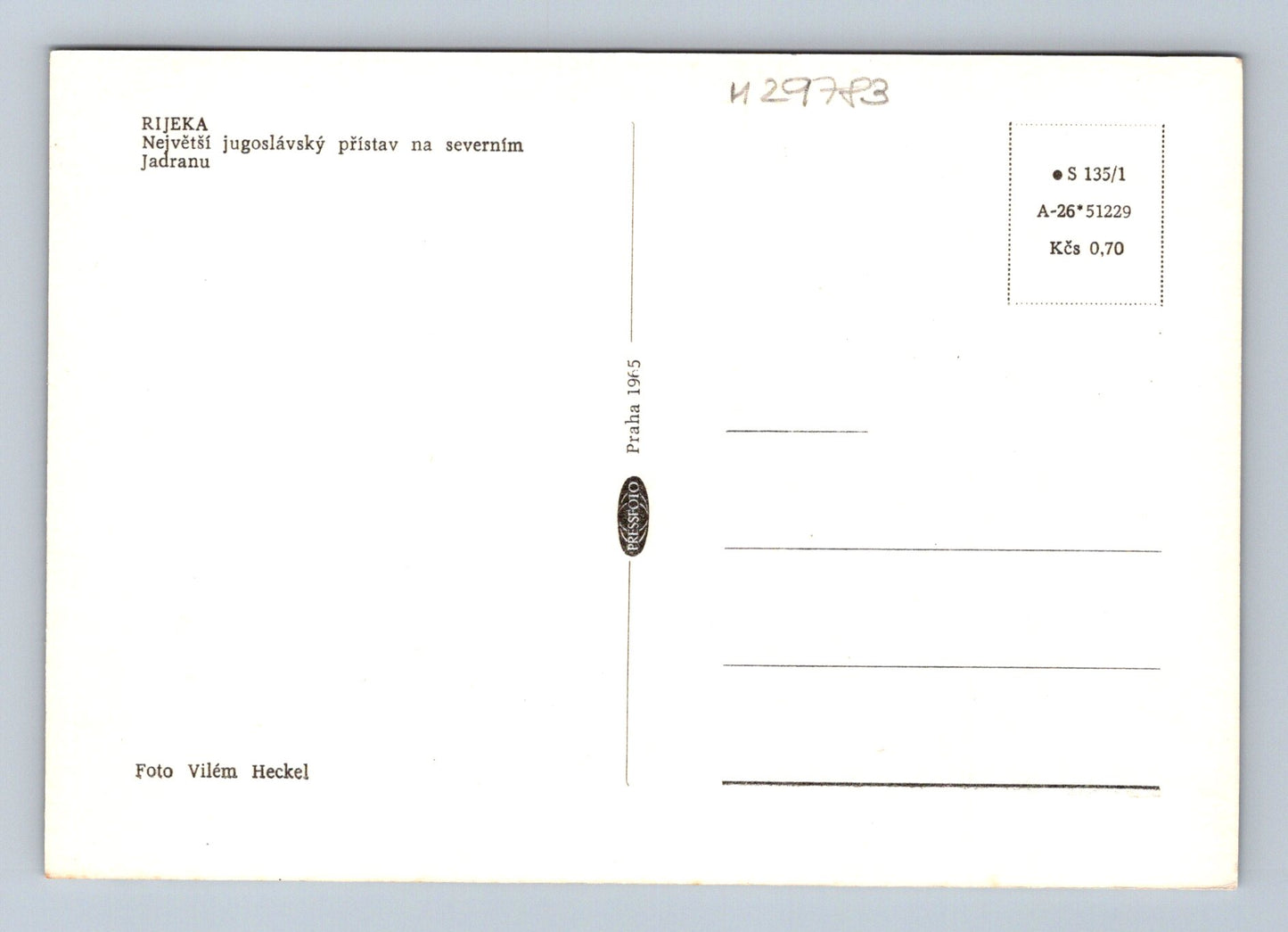 Pohlednice Chorvatsko Rijeka přístav 1965 (M29783)