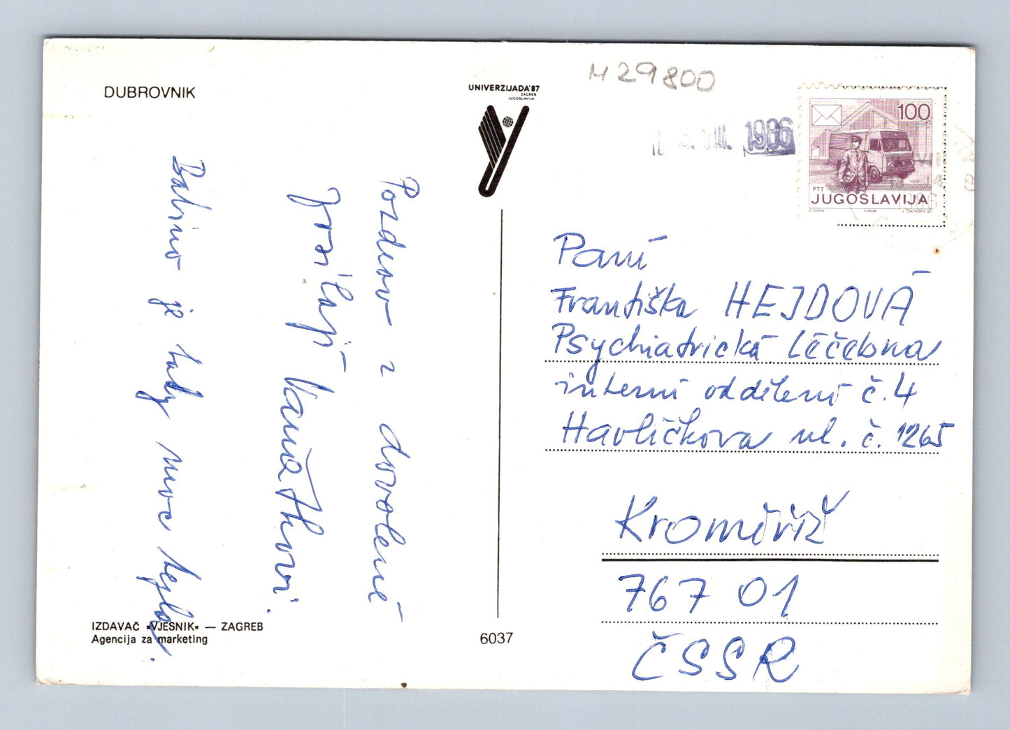 Pohlednice Chorvatsko Dubrovnik panorama hradby 1986 (M29800)