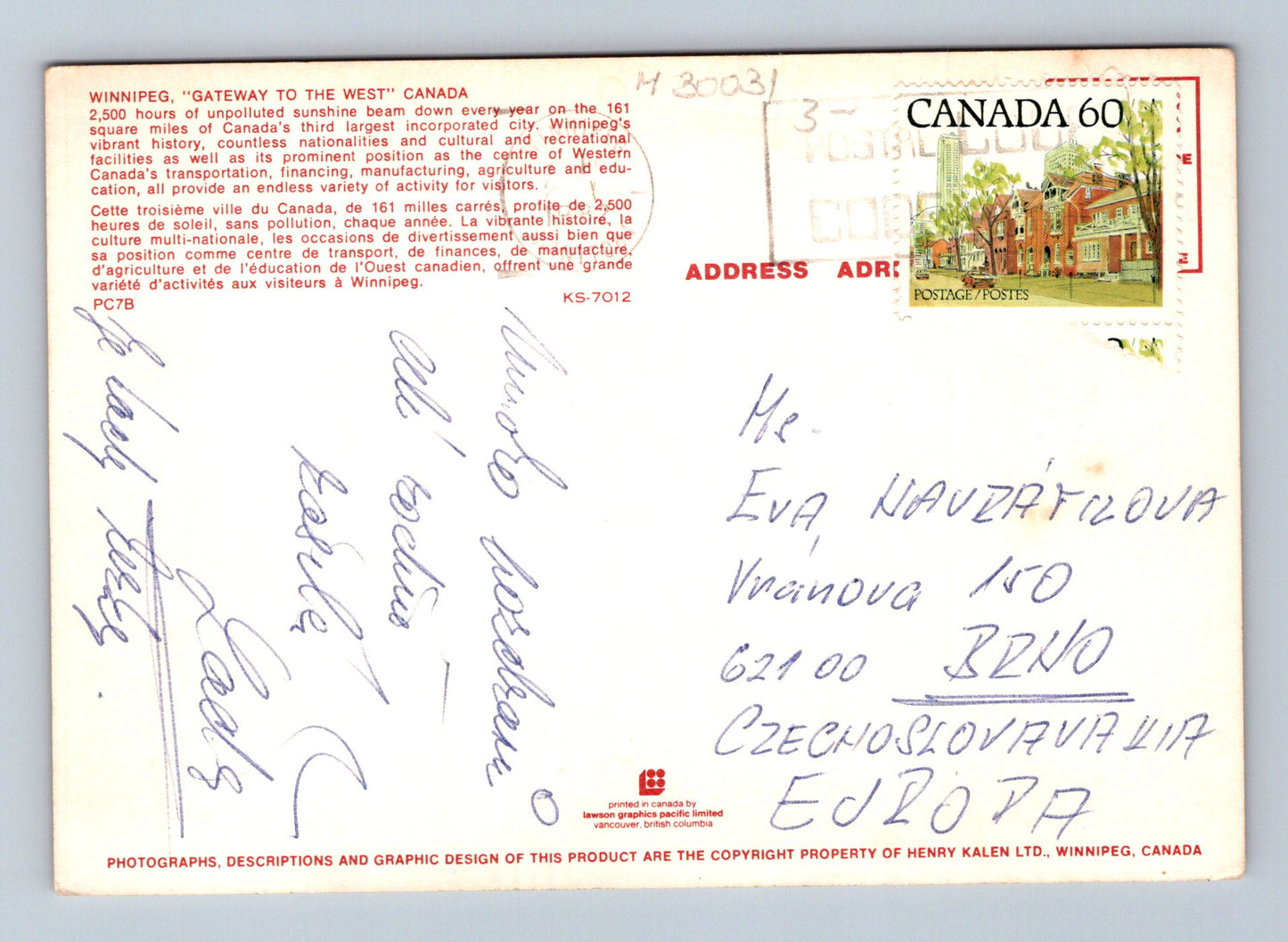 Pohlednice Kanada Winnipeg letecký pohled (M30031)