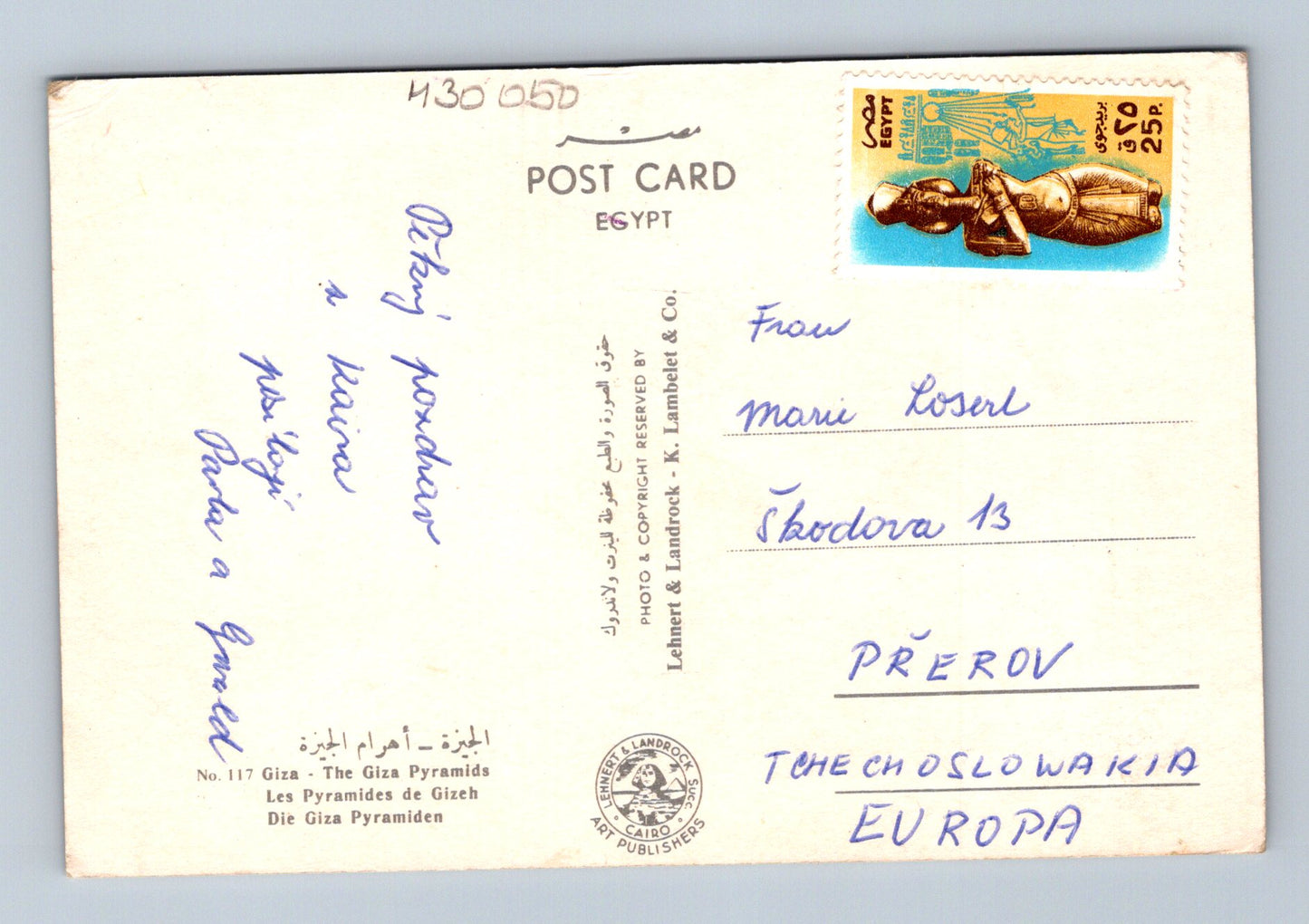 Pohlednice Egypt Gíza Pyramidy velbloud (M30050)