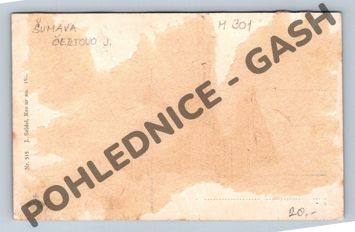 Pohlednice Šumava Čertovo jezero cca 1914 malý formát (M301)