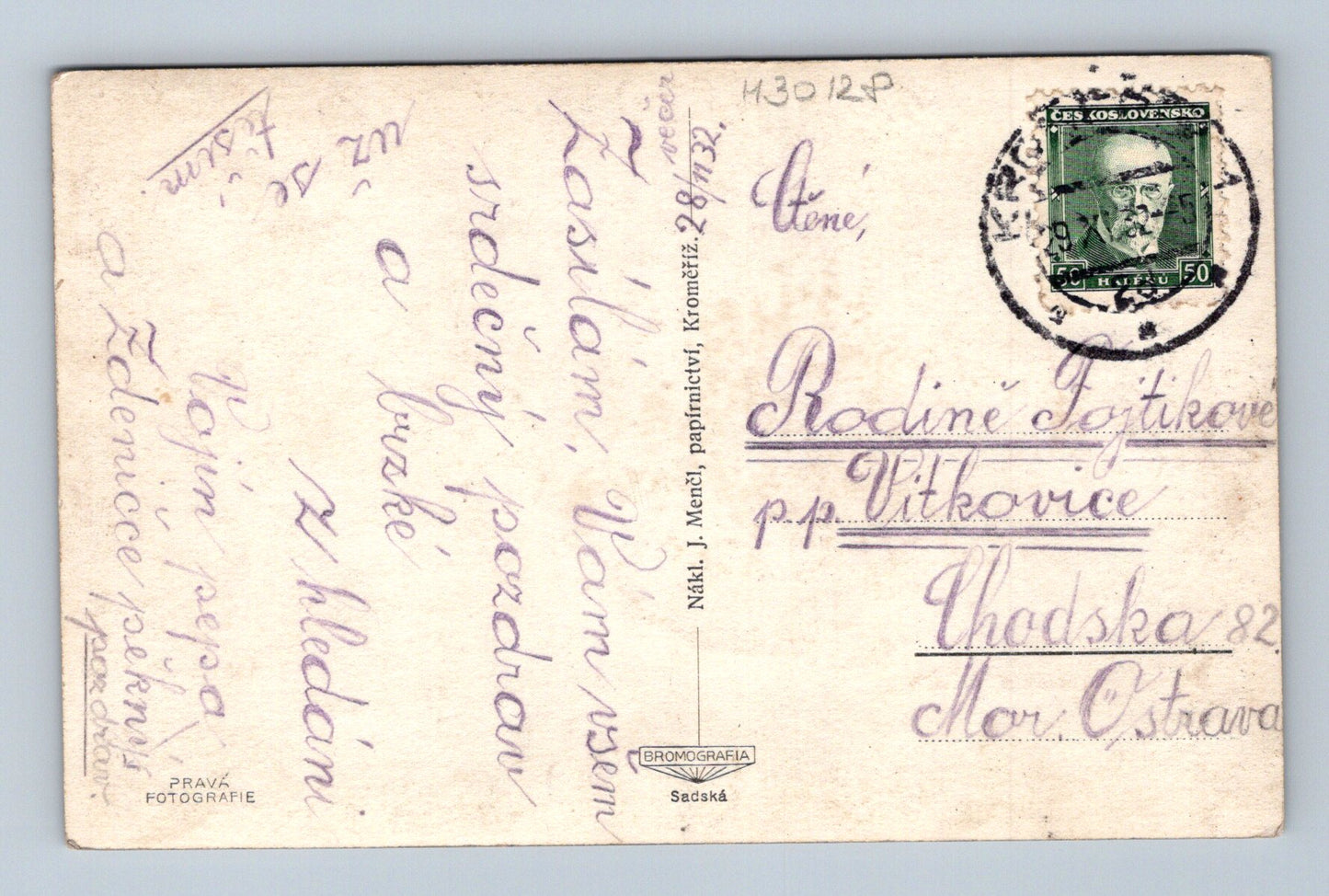 Pohlednice Kroměříž panorama 1932 (M30128)