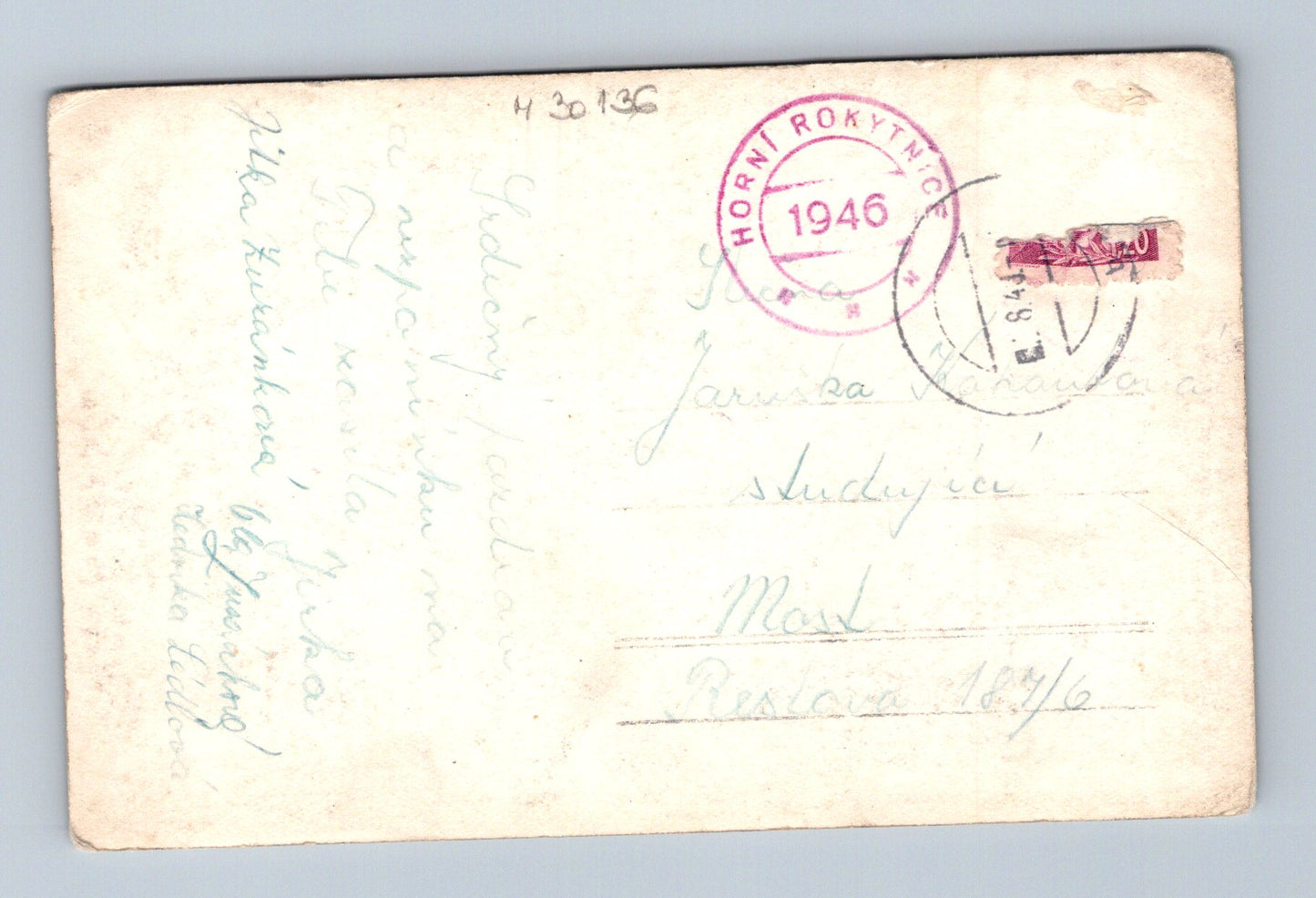 Pohlednice Krkonoše Horačka Rokytnice 1946 (M30136)