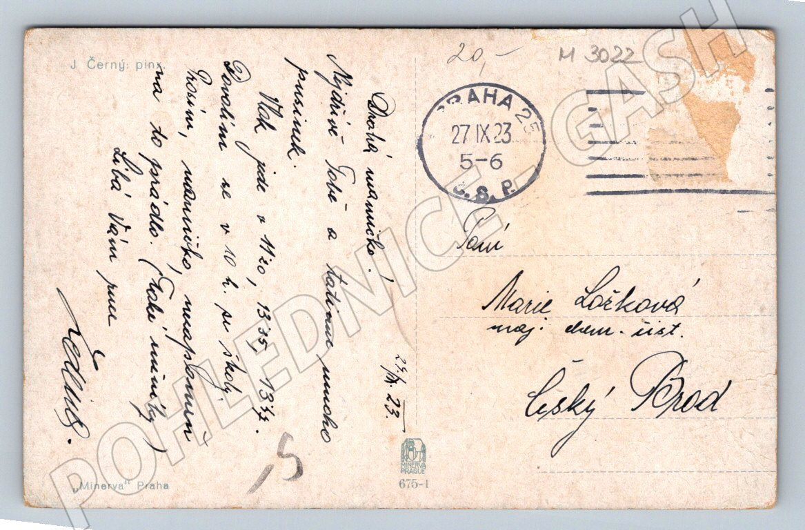 Postcard portrait of women in folk costumes 1923 (M3022)