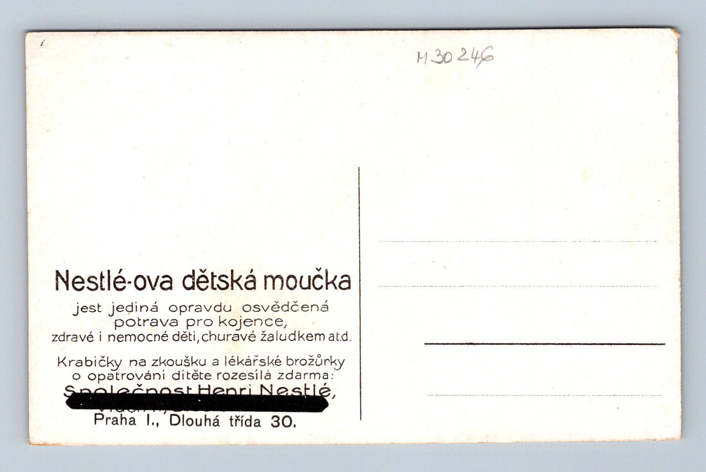 Pohlednice reklama Nestlé dětská moučka miminko (M30246)