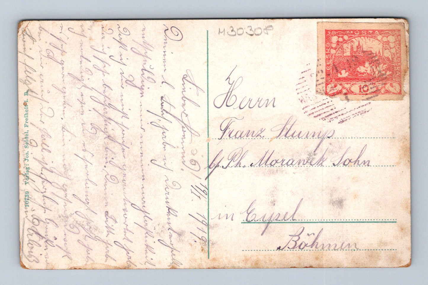 Pohlednice Jánské Lázně Kurplatz 1919 (M30308)