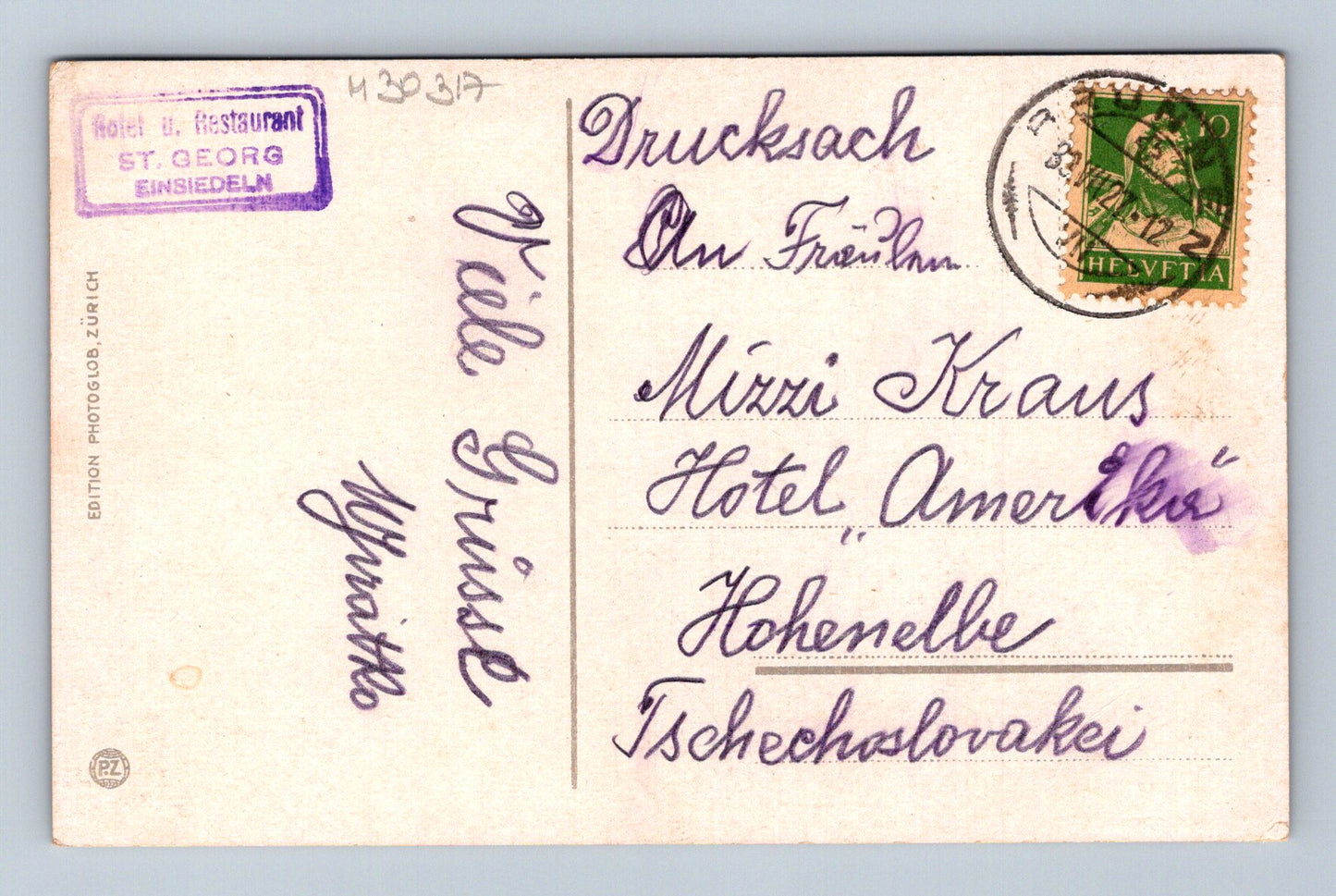 Pohlednice Švýcarsko Einsiedeln klášter 1927 (M30317)