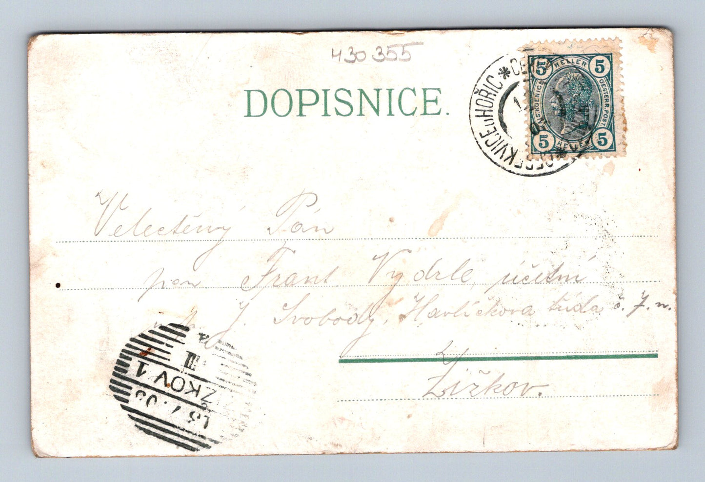 Pohlednice Hořice panorama kostel náměstí 1903 (M30355)