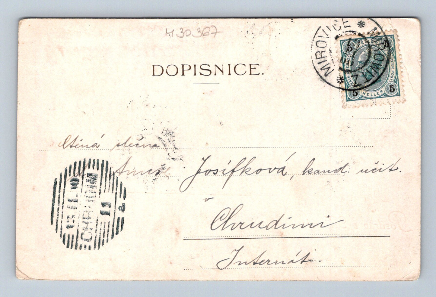 Pohlednice Mirovice celkový pohled 1918 (M30367)
