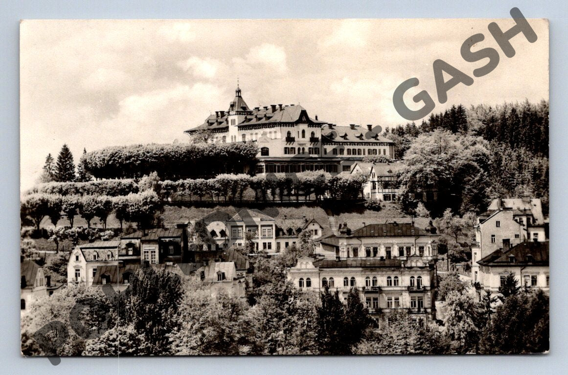 Pohlednice Mariánské Lázně Hotel Monty malý formát čb (M304)