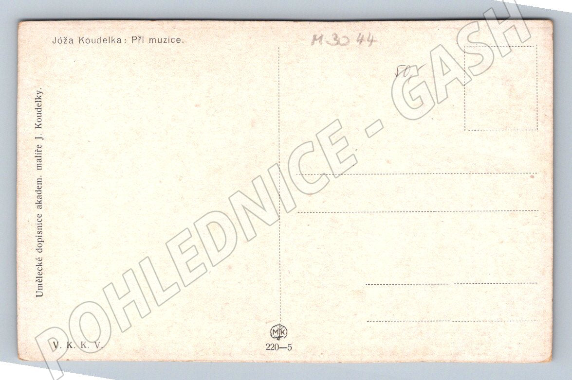 Pohlednice J Koudelka Při muzice etnografie (M3044)