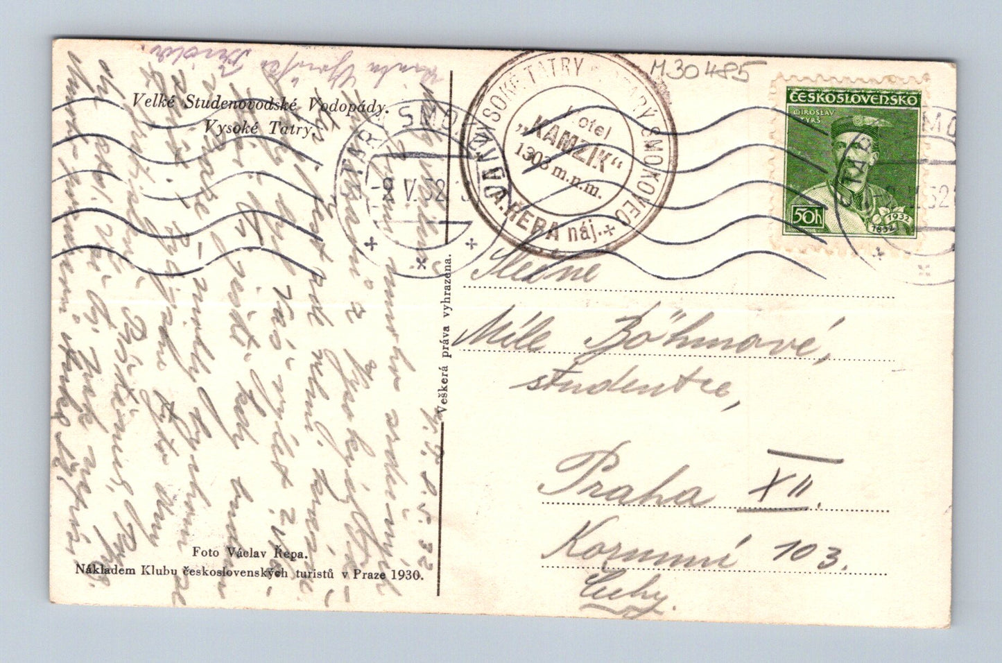 Pohlednice Slovensko Vysoké Tatry vodopády 1930 (M30485)