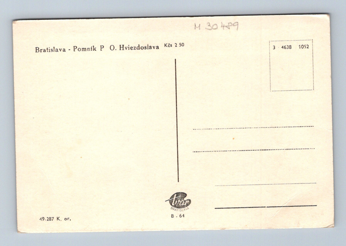 Pohlednice Slovensko Bratislava Pomník P. O. Hviezdoslava (M30489)