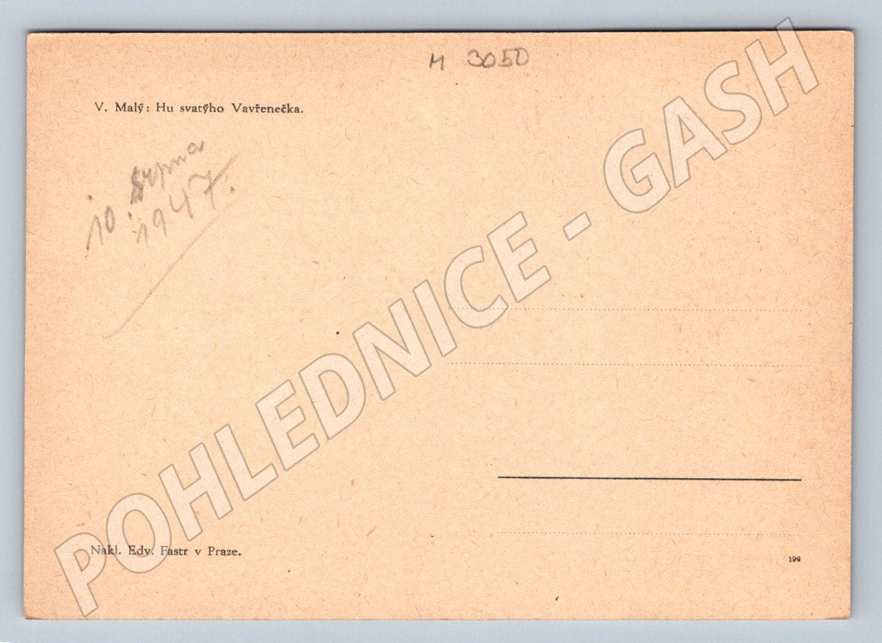 Postcard Václav Malý Hu of Saint Lawrence (M3050)
