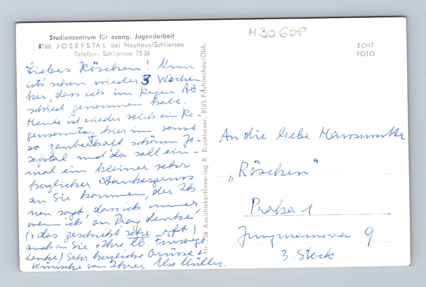 Pohlednice Německo Josefstal u Schliersee Studienzentrum (M30608)