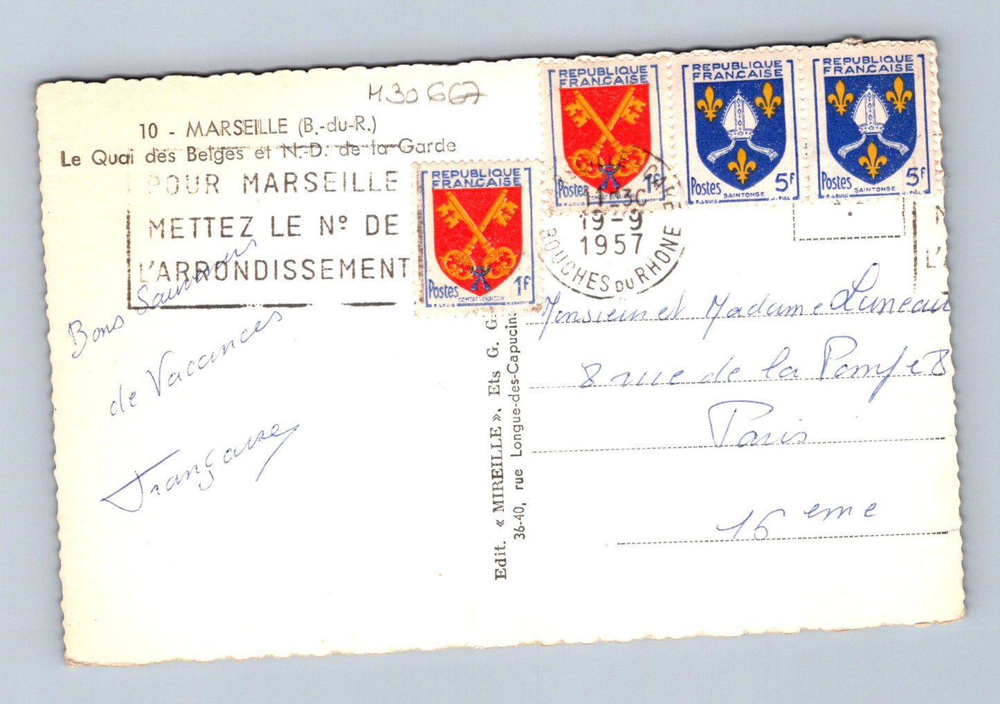 Pohlednice Francie Marseille přístav a město 1957 (M30667)