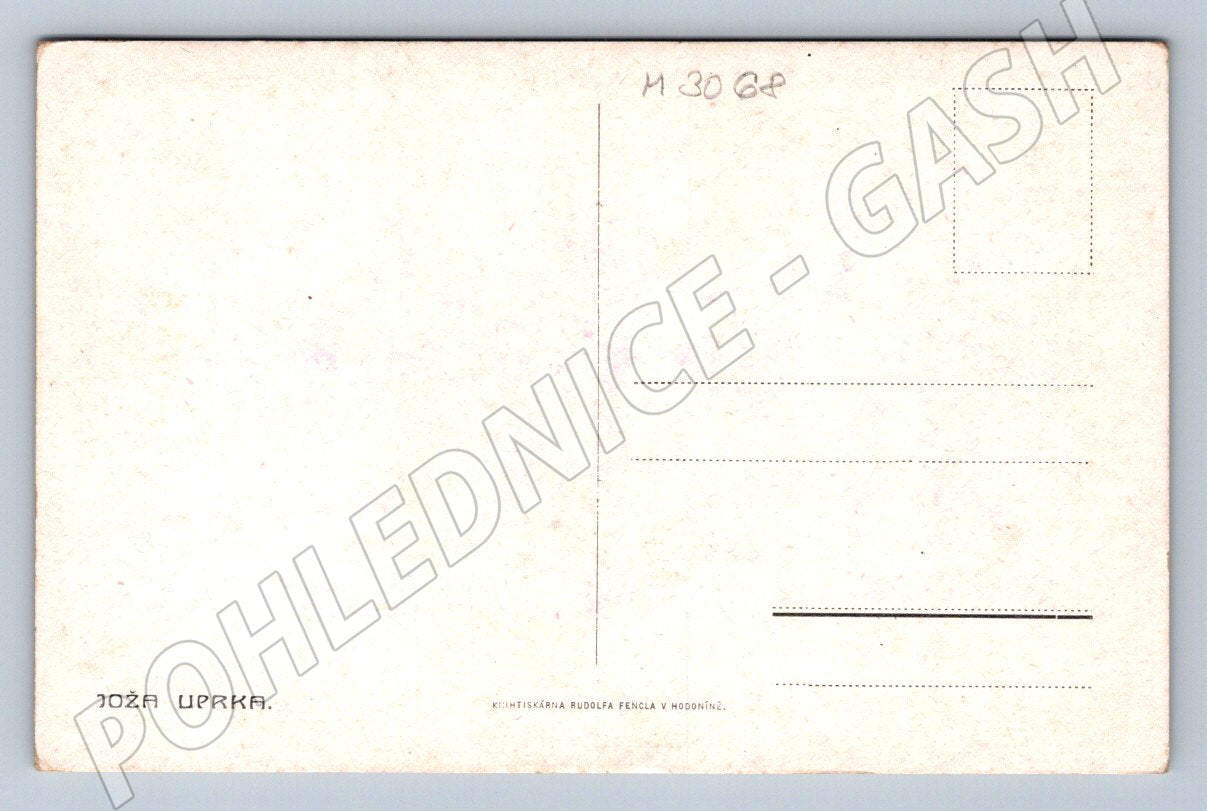 Postcard by Jož Uprka, folk motif of costumes and ceramics (M3068)