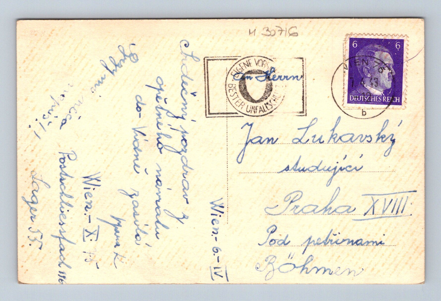 Pohlednice Rakousko Vídeň Ring s Parlamentem 1941 (M30716)