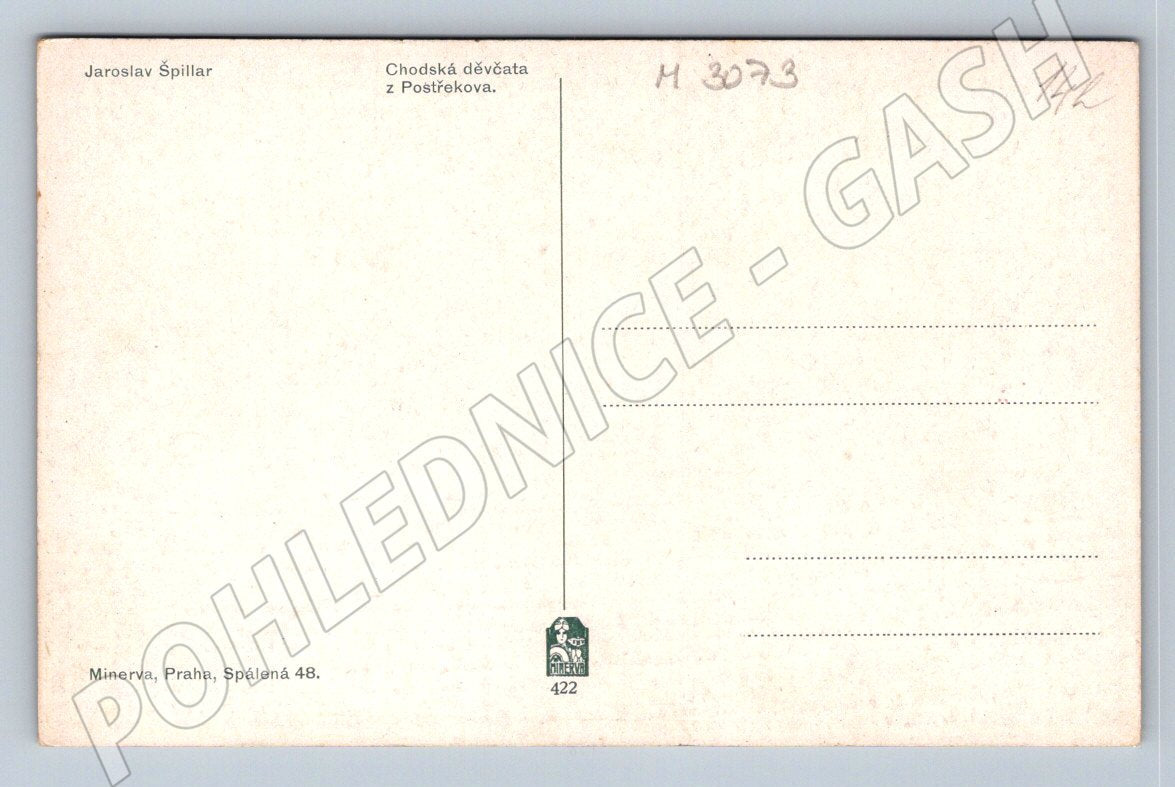 Pohlednice Jaroslav Špillar Chodská děvčata Poštěkov (M3073)