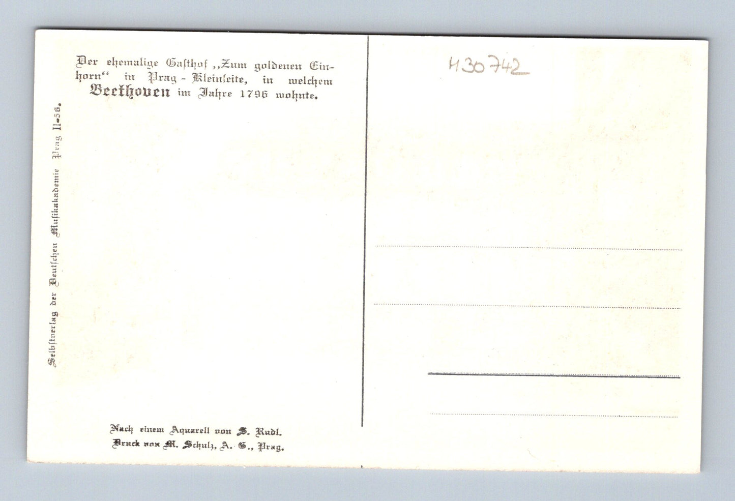 Praha Malá Strana Gasthof U zlatého jednorožce Beethoven (M30742)