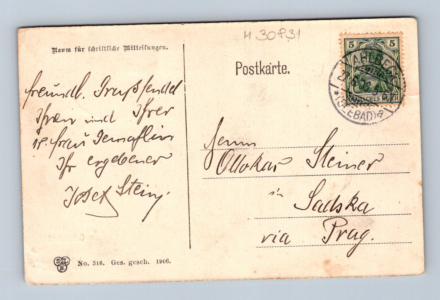 Pohlednice Německo Ahlbeck přístav 1906 (M30831)