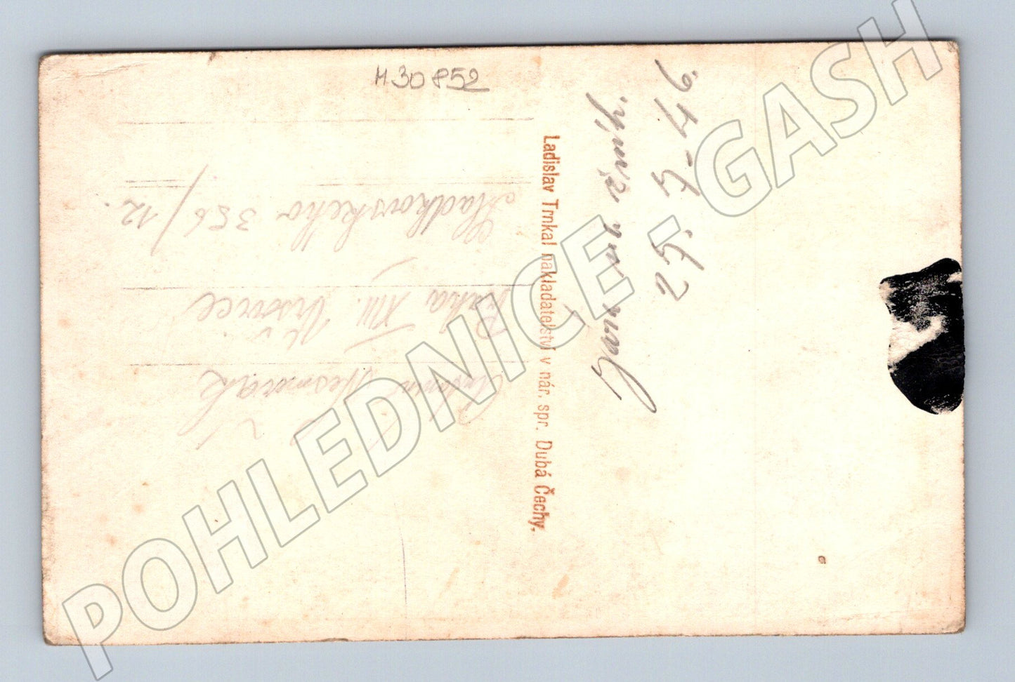 Pohlednice Dubá krajina s městem 1946 (M30852)