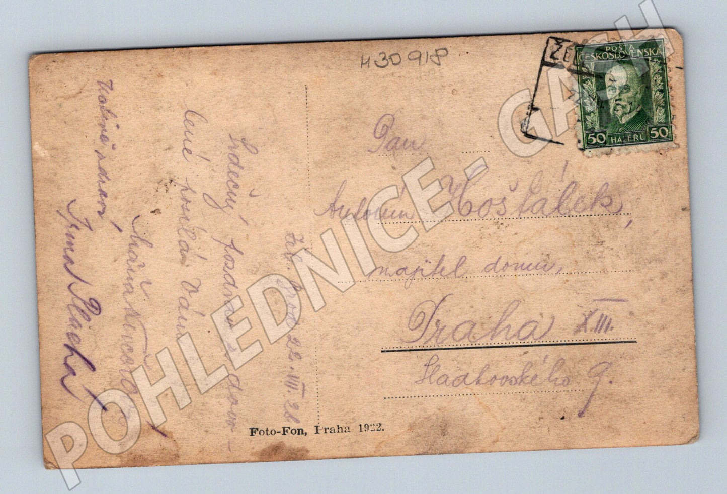 Pohlednice Riegrova stezka krajina řeka tunel 1922 (M30918)