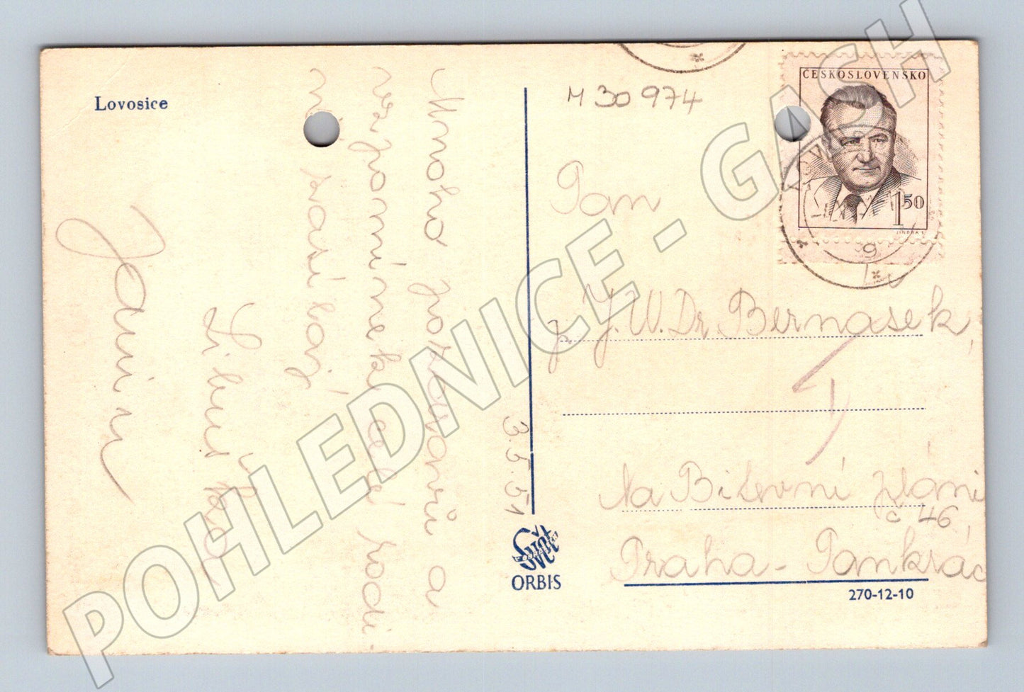 Pohlednice Lovosice krajina s řekou 1937 (M30974)