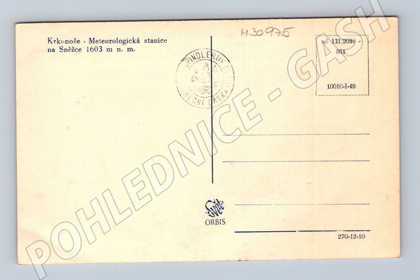 Pohlednice Krkonoše Sněžka Meteorologická stanice (M30975)