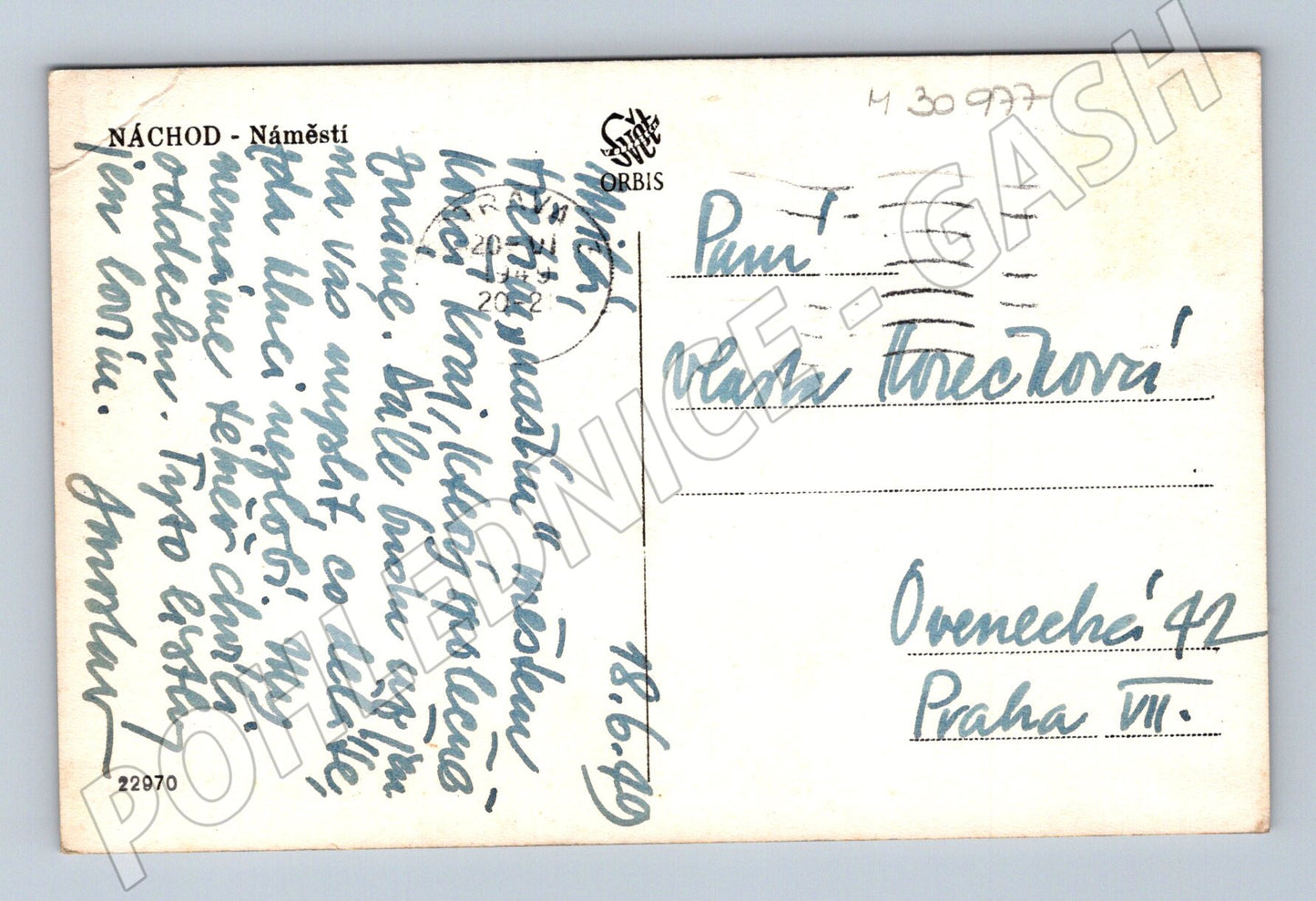 Pohlednice Náchod Náměstí 1949 (M30977)